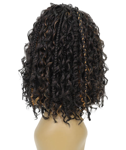 Ebonee Curly Bob Wig Collar-Length Curls and Hand-Braided Box Braids