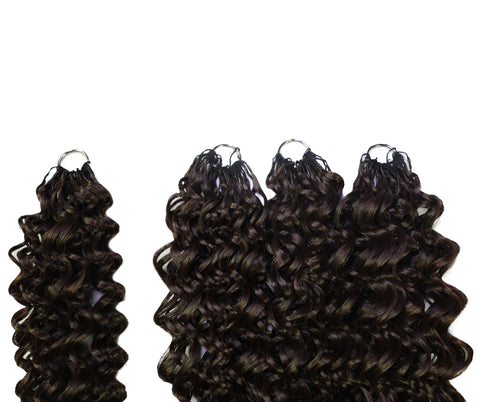 LUXLUXE Hawaiian Synthetic Crochet Hair Extensions – 14" 85g, 18" 110g, 22" 132g  Pre Separated 100 Strands Feather Hairpiece for Curly Protective Styles