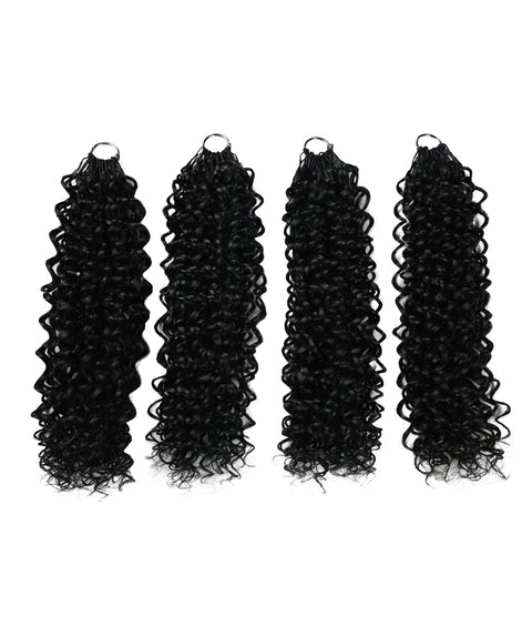 LUXLUXE Water Curl Synthetic Crochet Hair Extensions – Available in 14"  78g 18" 100g & 22" 120g Pre Separated 100 Strands Feather Hairpiece for Natural Bouncy Curls