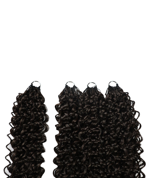 LUXLUXE Dominican Synthetic Crochet Hair Extensions – 14" 85g, 18" 110g, 22" 132g Pre Separated 100 Strands Feather Curly Hairpiece
