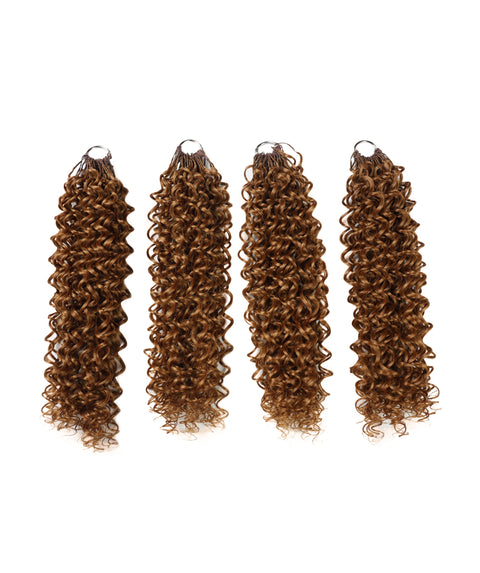 LUXLUXE Water Curl Synthetic Crochet Hair Extensions – Available in 14"  78g 18" 100g & 22" 120g Pre Separated 100 Strands Feather Hairpiece for Natural Bouncy Curls