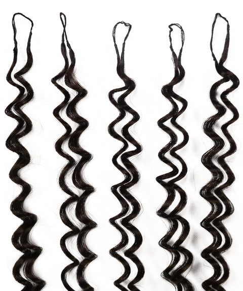 LUXLUXE Water Curl Synthetic Crochet Hair Extensions – Available in 14"  85g 18" 110g & 22" 132g Pre Separated 100 Strands Feather Hairpiece for Natural Bouncy Curls
