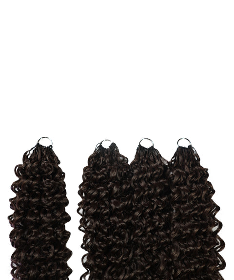 LUXLUXE Dominican Synthetic Crochet Hair Extensions – 14" 85g, 18" 110g, 22" 132g Pre Separated 100 Strands Feather Curly Hairpiece
