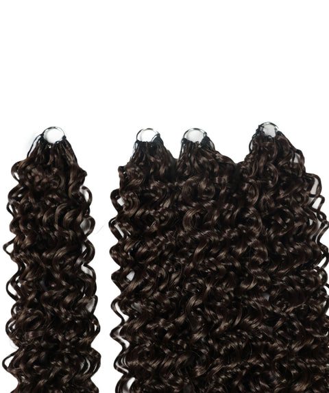 LUXLUXE Hawaiian Synthetic Crochet Hair Extensions – 14" 85g, 18" 110g, 22" 132g  Pre Separated 100 Strands Feather Hairpiece for Curly Protective Styles