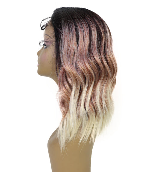 Ginna Mid-Length Wavy 13.5 inch Wig Natural-Looking Waves with Defined Center Part