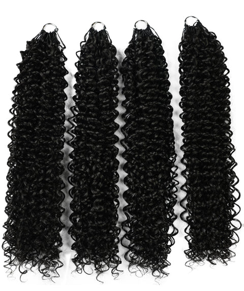 LUXLUXE Water Curl Synthetic Crochet Hair Extensions – Available in 14"  78g 18" 100g & 22" 120g Pre Separated 100 Strands Feather Hairpiece for Natural Bouncy Curls