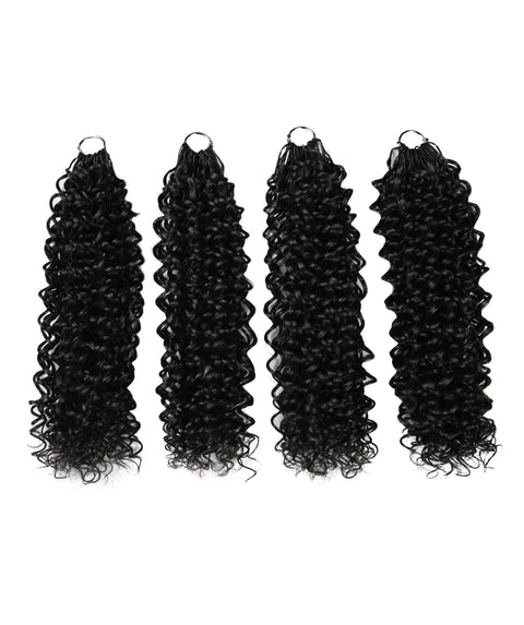 LUXLUXE Water Curl Synthetic Crochet Hair Extensions – Available in 14"  78g 18" 100g & 22" 120g Pre Separated 100 Strands Feather Hairpiece for Natural Bouncy Curls