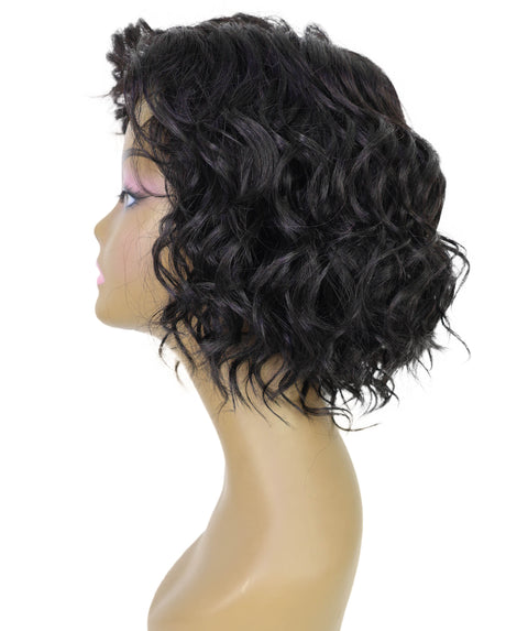 Esela Shoulder-Length Soft Flowing Waves with Natural Volume Human Hair Blend Wig