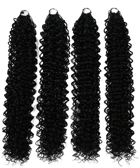 LUXLUXE Water Curl Synthetic Crochet Hair Extensions – Available in 14"  78g 18" 100g & 22" 120g Pre Separated 100 Strands Feather Hairpiece for Natural Bouncy Curls