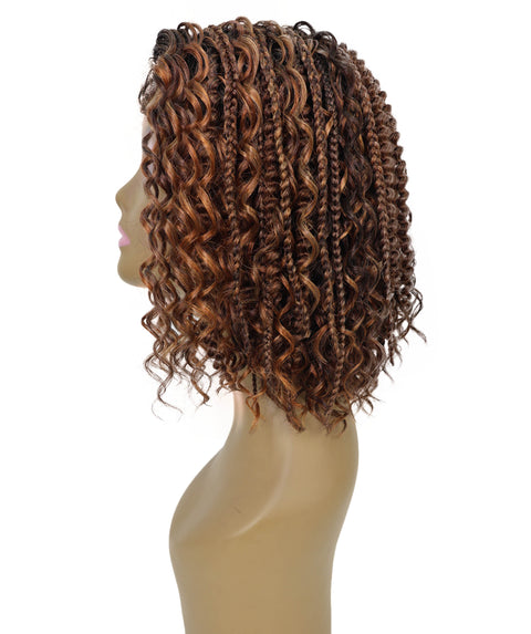 Ebonee Curly Bob Wig Collar-Length Curls and Hand-Braided Box Braids