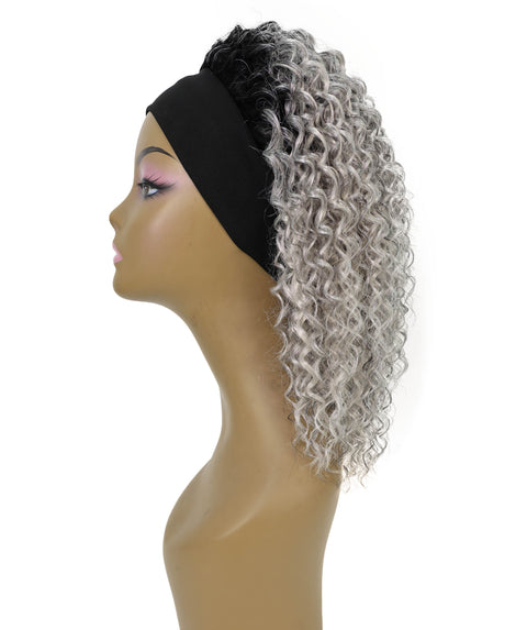 Oluchi Natural Texture Synthetic Shoulder Length Curly Half Wig with Hairband