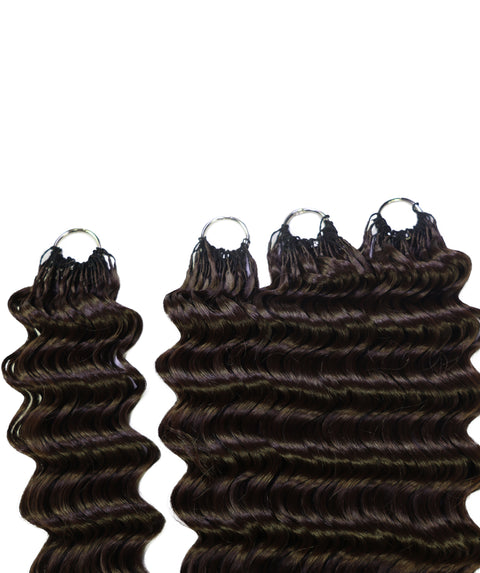 LUXLUXE Deep Wave Synthetic Crochet Hair Extensions – Available in 14"  85g 18" 110g & 22" 132g Pre Separated 100 Strands Feather Hairpiece