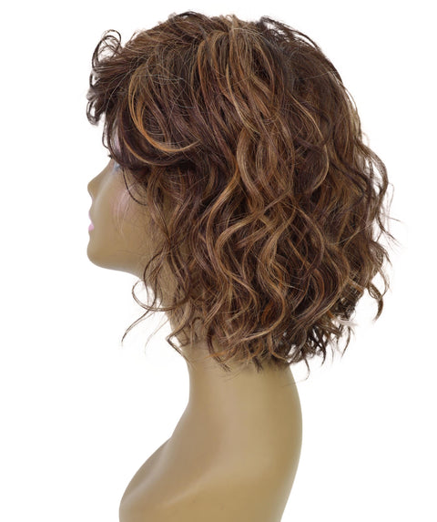 Esela Shoulder-Length Soft Flowing Waves with Natural Volume Human Hair Blend Wig