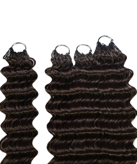LUXLUXE Deep Wave Synthetic Crochet Hair Extensions – Available in 14"  85g 18" 110g & 22" 132g Pre Separated 100 Strands Feather Hairpiece