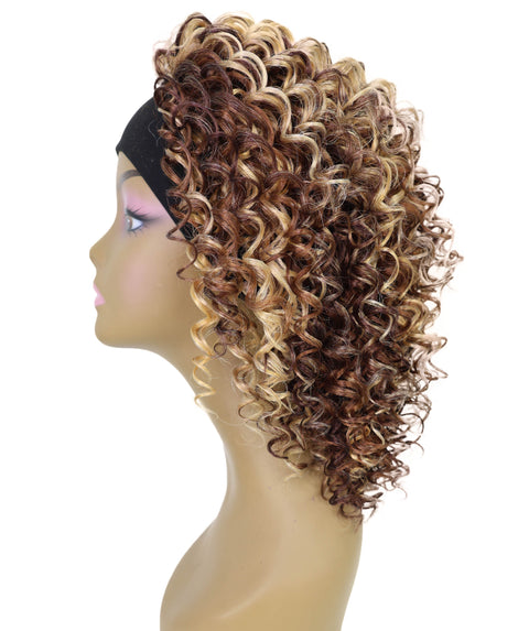 Binta 15.5 in Slip-On Afro-Style Half Wig with Voluminous Curls