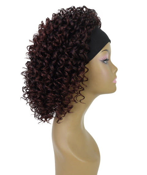 Binta 15.5 in Slip-On Afro-Style Half Wig with Voluminous Curls