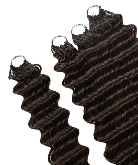 LUXLUXE Deep Wave Synthetic Crochet Hair Extensions – Available in 14"  85g 18" 110g & 22" 132g Pre Separated 100 Strands Feather Hairpiece