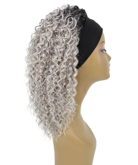 Oluchi Natural Texture Synthetic Shoulder Length Curly Half Wig with Hairband