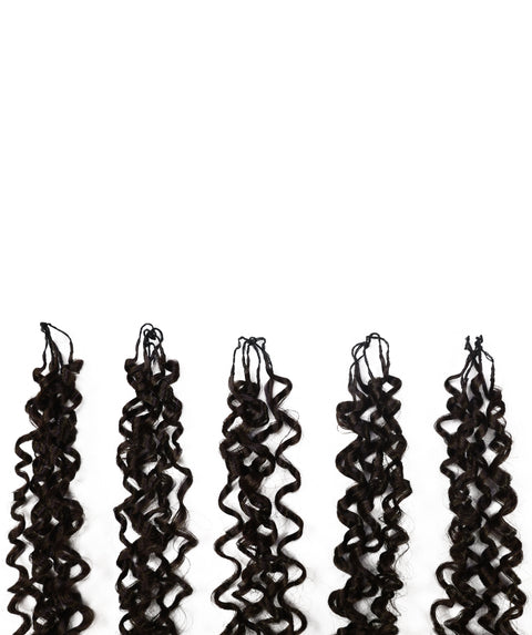 LUXLUXE Burmese Synthetic Crochet Hair Extensions – 14" 85g, 18" 110g, 22" 132g Pre Separated 100 Strands Feather Hairpiece for Soft Curly Protective Styles