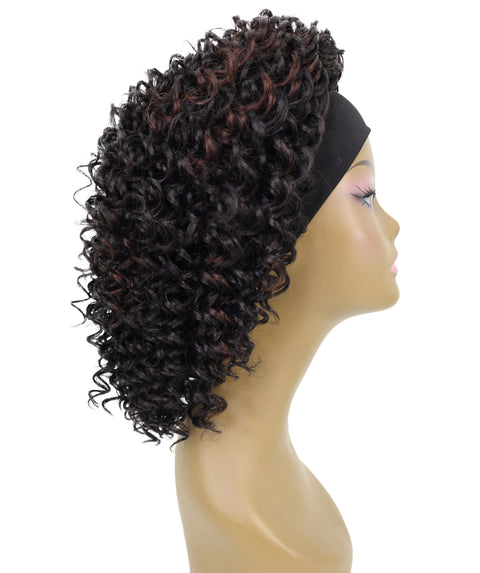 Binta 15.5 in Slip-On Afro-Style Half Wig with Voluminous Curls