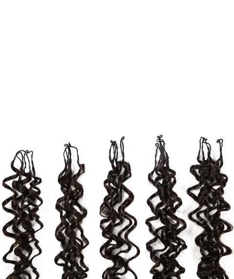 LUXLUXE Burmese Synthetic Crochet Hair Extensions – 14" 85g, 18" 110g, 22" 132g Pre Separated 100 Strands Feather Hairpiece for Soft Curly Protective Styles