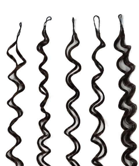LUXLUXE Hawaiian Synthetic Crochet Hair Extensions – 14" 85g, 18" 110g, 22" 132g  Pre Separated 100 Strands Feather Hairpiece for Curly Protective Styles