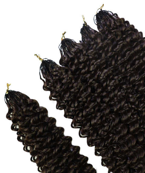 LUXLUXE Water Curl Synthetic Crochet Hair Extensions – Available in 14"  85g 18" 110g & 22" 132g Pre Separated 100 Strands Feather Hairpiece for Natural Bouncy Curls