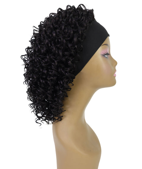 Binta 15.5 in Slip-On Afro-Style Half Wig with Voluminous Curls