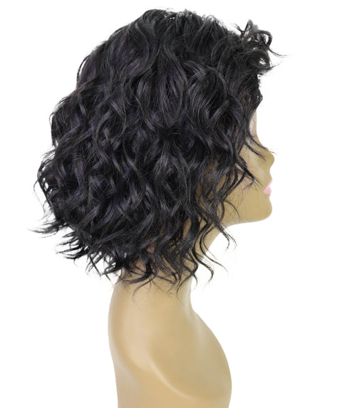 Esela Shoulder-Length Soft Flowing Waves with Natural Volume Human Hair Blend Wig