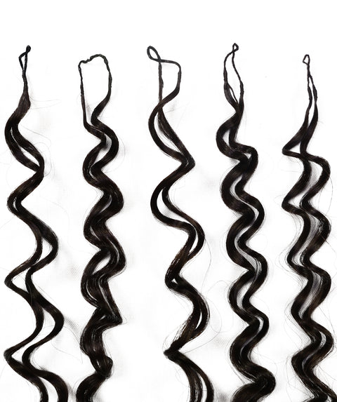 LUXLUXE Hawaiian Synthetic Crochet Hair Extensions – 14" 85g, 18" 110g, 22" 132g  Pre Separated 100 Strands Feather Hairpiece for Curly Protective Styles