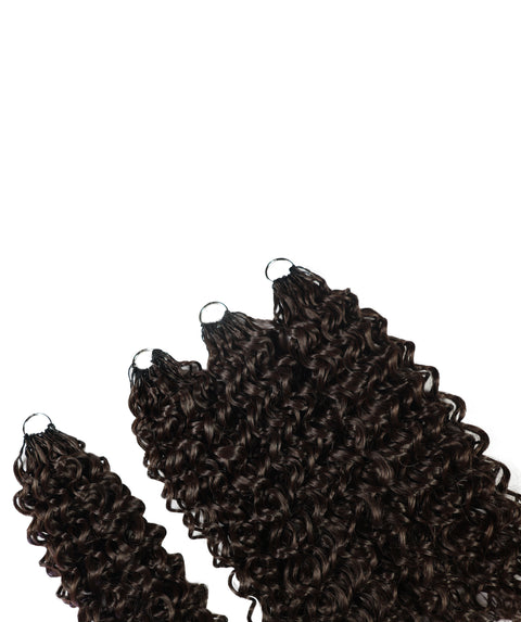 LUXLUXE Dominican Synthetic Crochet Hair Extensions – 14" 85g, 18" 110g, 22" 132g Pre Separated 100 Strands Feather Curly Hairpiece