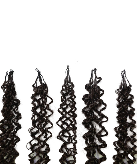 LUXLUXE Burmese Synthetic Crochet Hair Extensions – 14" 85g, 18" 110g, 22" 132g Pre Separated 100 Strands Feather Hairpiece for Soft Curly Protective Styles