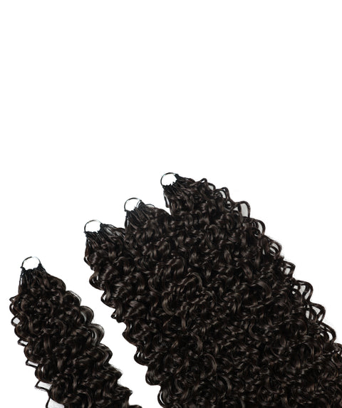 LUXLUXE Dominican Synthetic Crochet Hair Extensions – 14" 85g, 18" 110g, 22" 132g Pre Separated 100 Strands Feather Curly Hairpiece