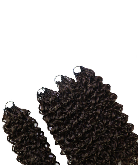 LUXLUXE Dominican Synthetic Crochet Hair Extensions – 14" 85g, 18" 110g, 22" 132g Pre Separated 100 Strands Feather Curly Hairpiece