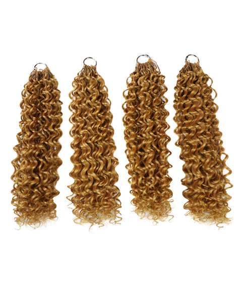 LUXLUXE Water Curl Synthetic Crochet Hair Extensions – Available in 14"  78g 18" 100g & 22" 120g Pre Separated 100 Strands Feather Hairpiece for Natural Bouncy Curls