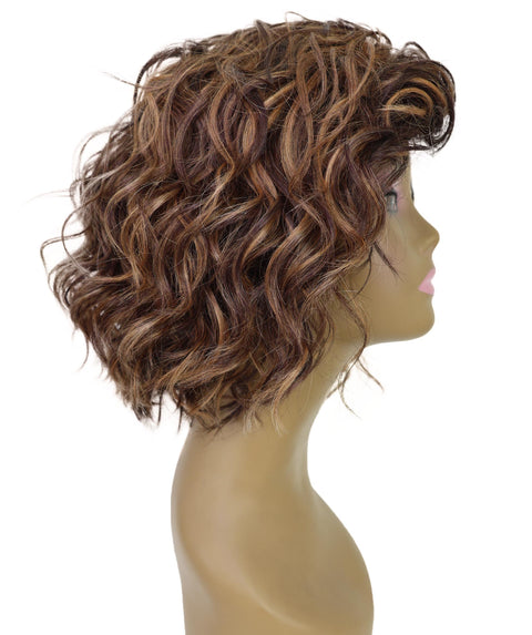 Esela Shoulder-Length Soft Flowing Waves with Natural Volume Human Hair Blend Wig