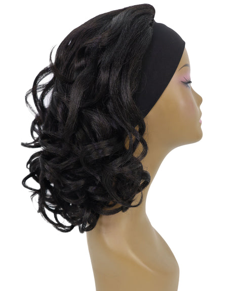 Kailana Shoulder-Length 13 Inch Curly Headband Half Wig for Women