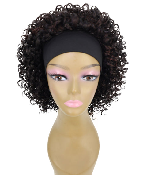 Binta 15.5 in Slip-On Afro-Style Half Wig with Voluminous Curls