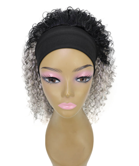 Oluchi Natural Texture Synthetic Shoulder Length Curly Half Wig with Hairband
