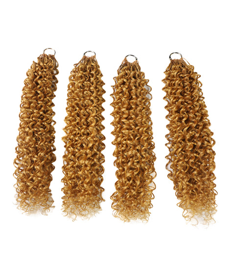LUXLUXE Water Curl Synthetic Crochet Hair Extensions – Available in 14"  78g 18" 100g & 22" 120g Pre Separated 100 Strands Feather Hairpiece for Natural Bouncy Curls