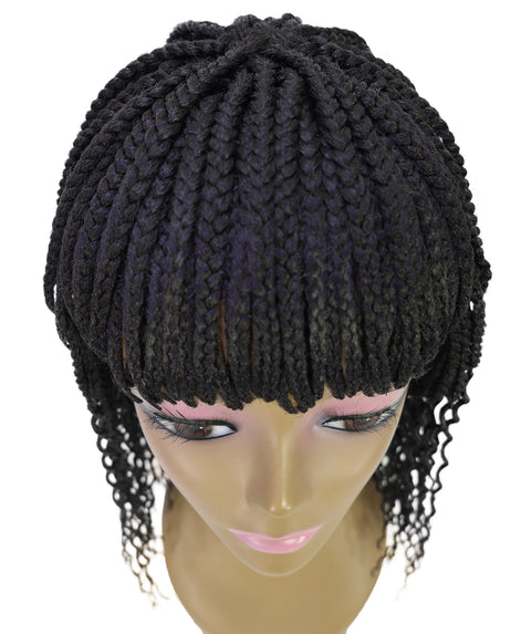 Merlene Shoulder-Length full wig Braided Curly with Box Braid Texture Bob Wig
