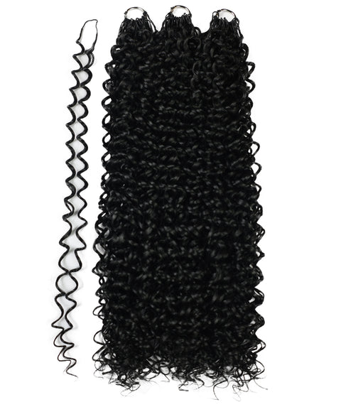 LUXLUXE Water Curl Synthetic Crochet Hair Extensions – Available in 14"  78g 18" 100g & 22" 120g Pre Separated 100 Strands Feather Hairpiece for Natural Bouncy Curls