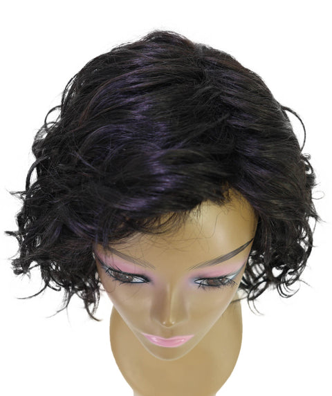 Esela Shoulder-Length Soft Flowing Waves with Natural Volume Human Hair Blend Wig