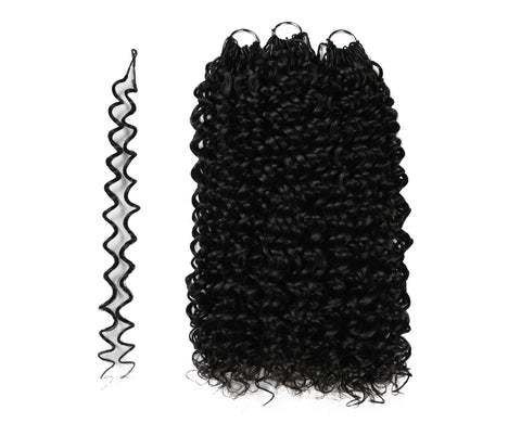 LUXLUXE Water Curl Synthetic Crochet Hair Extensions – Available in 14"  78g 18" 100g & 22" 120g Pre Separated 100 Strands Feather Hairpiece for Natural Bouncy Curls