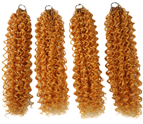 LUXLUXE Water Curl Synthetic Crochet Hair Extensions – Available in 14"  78g 18" 100g & 22" 120g Pre Separated 100 Strands Feather Hairpiece for Natural Bouncy Curls