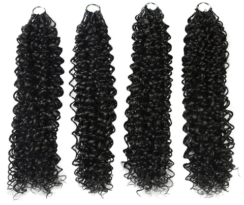 LUXLUXE Water Curl Synthetic Crochet Hair Extensions – Available in 14"  78g 18" 100g & 22" 120g Pre Separated 100 Strands Feather Hairpiece for Natural Bouncy Curls