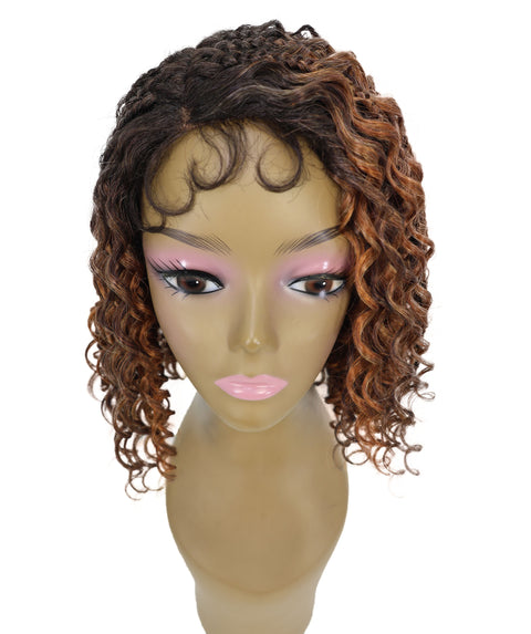 Ebonee Curly Bob Wig Collar-Length Curls and Hand-Braided Box Braids