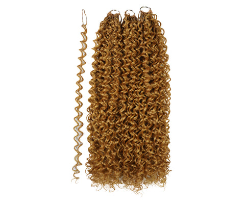 LUXLUXE Water Curl Synthetic Crochet Hair Extensions – Available in 14"  78g 18" 100g & 22" 120g Pre Separated 100 Strands Feather Hairpiece for Natural Bouncy Curls