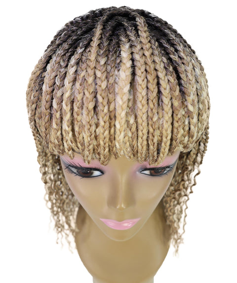 Merlene Shoulder-Length full wig Braided Curly with Box Braid Texture Bob Wig