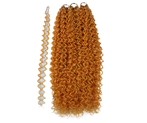 LUXLUXE Water Curl Synthetic Crochet Hair Extensions – Available in 14"  78g 18" 100g & 22" 120g Pre Separated 100 Strands Feather Hairpiece for Natural Bouncy Curls